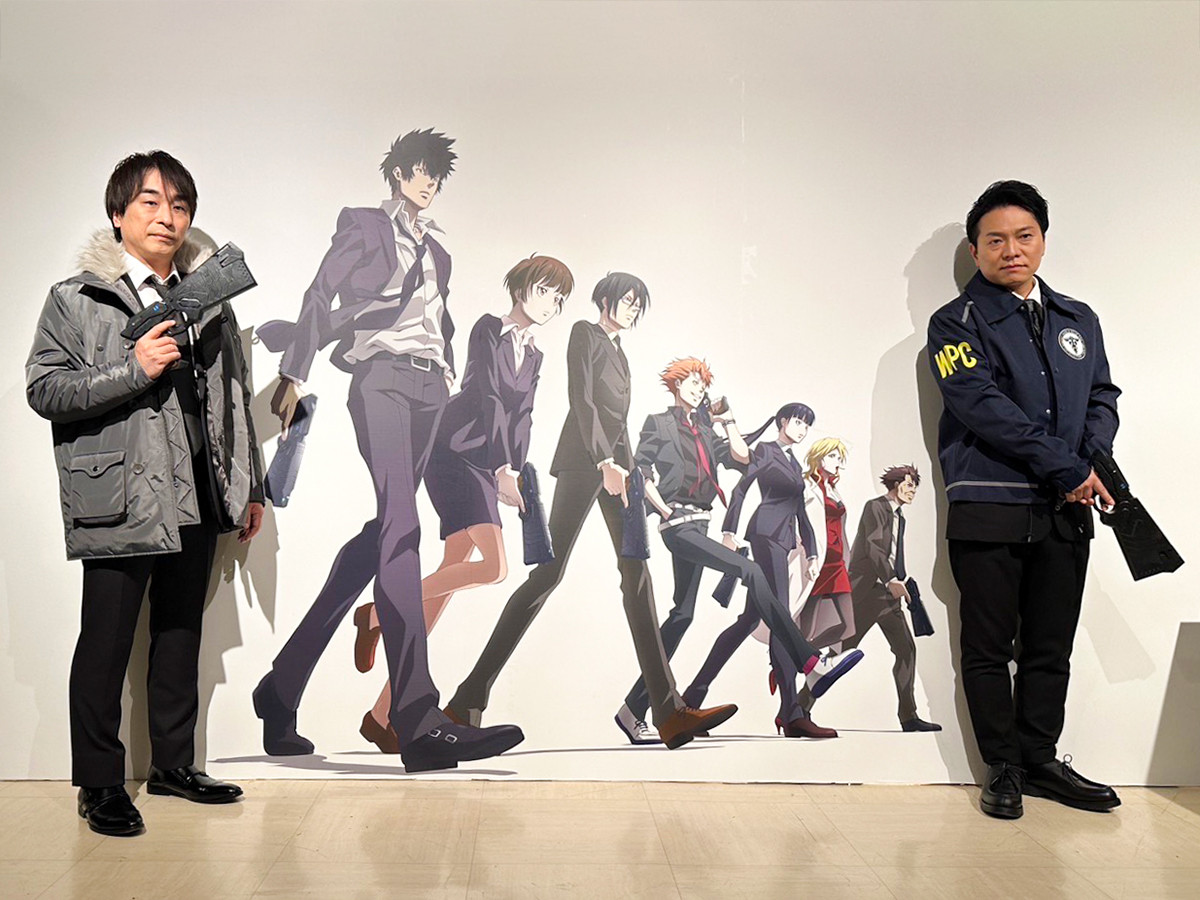 松坂屋上野店「PSYCHO-PASS サイコパス 10周年記念展覧会　CHROMESTHESIA SCOPE（クロメスタジア スコープ）」会場 （左から）声優・関智一、声優・野島健児