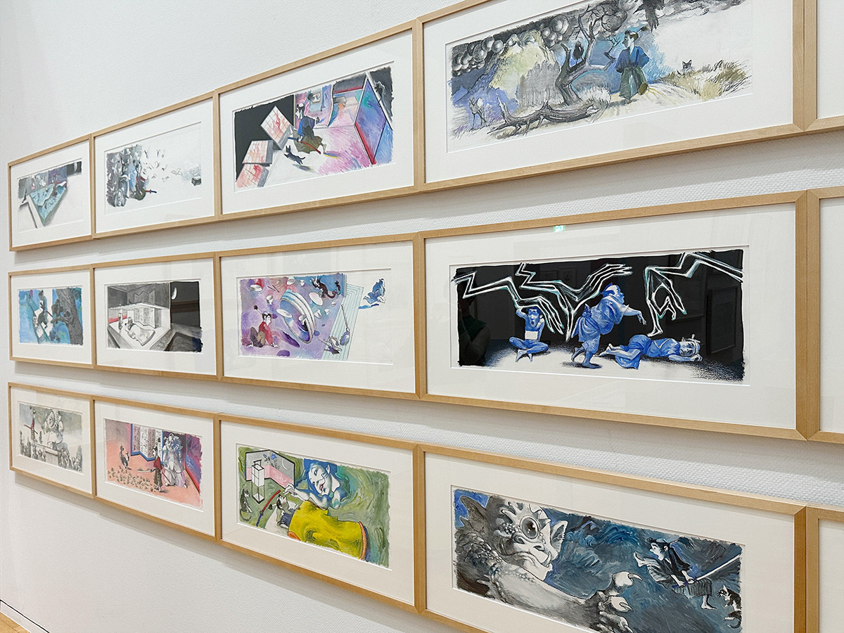 東京オペラシティアートギャラリー「宇野亞喜良展 AQUIRAX UNO」会場より　「絵本・児童書」
