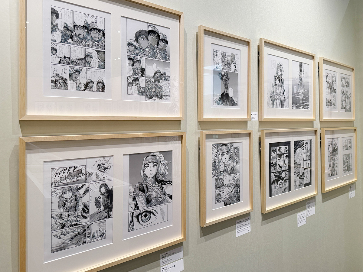 世田谷文学館「漫画家・森薫と入江亜季 展　―ペン先が描く緻密なる世界―」会場より　森薫『乙嫁語り』